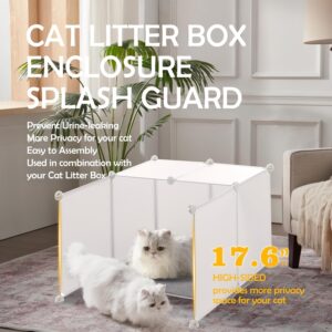 Alternative view of MEEXPAWS Cat Litter Box Enclosure Splash Guard XXL 27.9L × 27.9W x 31.5H inch, Light Weight Plastic Sheets with Cat Litter Mat Easy Clean (White)